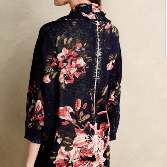 Anthropologie knitted & knotted floral cardigan - Picture 2 of 12